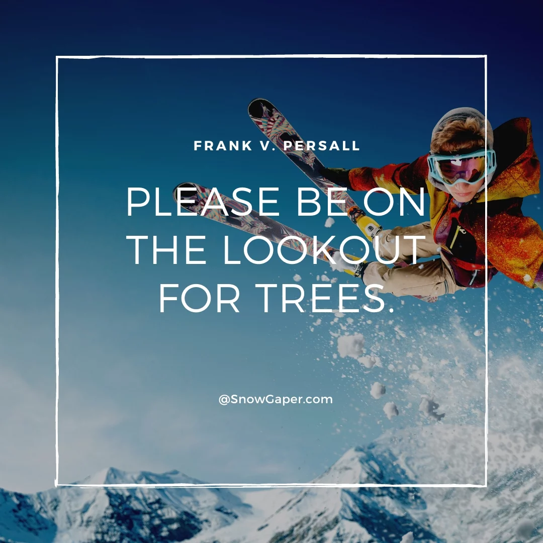 Please be on the lookout for trees.