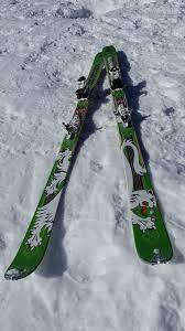 Set Of Green Touring Skis
